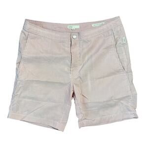 Onia Men's The Calder 7.5 Swim Trunks Pink & White Seersucker Stripe Size 33